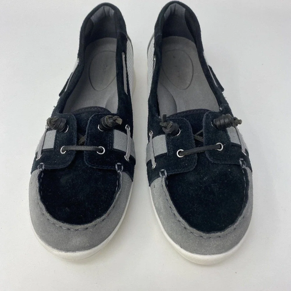 ROCKPORT‎ Women Size 9 Boat Shoes Moccasin Style Flats Leather Washable Navy